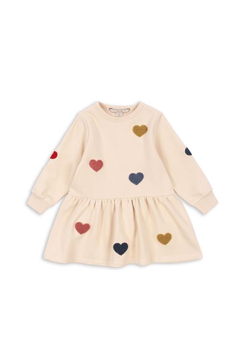 Konges Sløjd Lou Terry Sweat Dress Ocs Multi Heart Lou Terry Sweat Dress Ocs Multi Heart 18 months  Creme  18 måneder  Piger