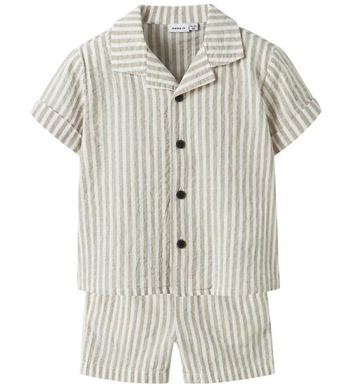 Name It Sæt - Skjorte k/æ/Shorts - NmmFedenis - Chateau Gray