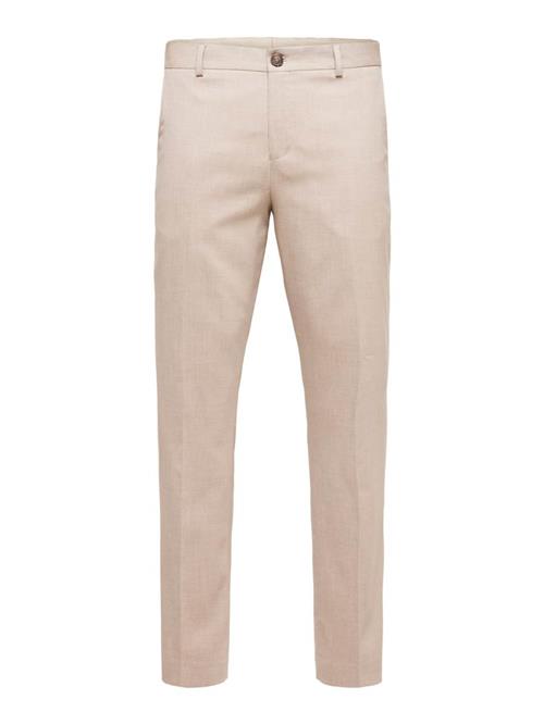 SELECTED Bukser med fals 'SNHNeil'  beige-meleret