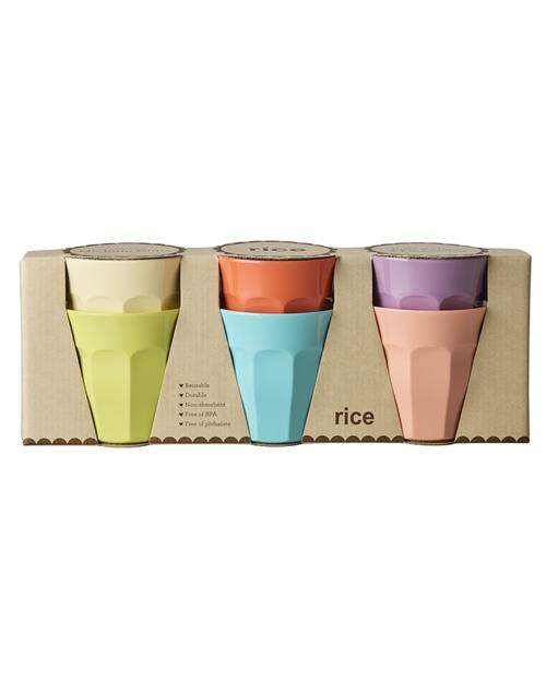 RICE 6-pak Mellemstore Kopper Glory Days Colors  Glory Days Colors M  Blå  M  Drenge, Piger