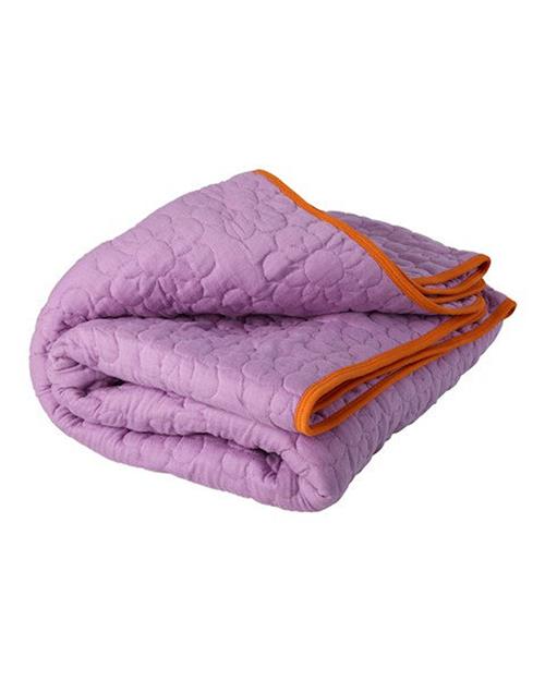 RICE Vatteret Plaid Med Blomstermønster Purple  Purple One Size  Lilla  One Size  Drenge, Piger