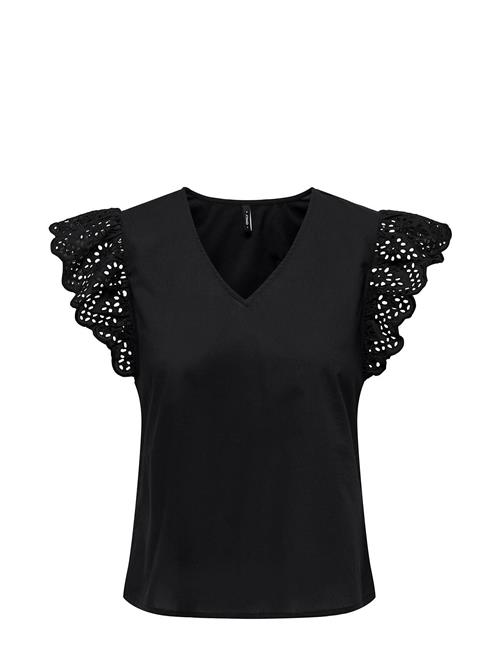 ONLY | Onllou Life Emb S/S Frill Top Wvn | M