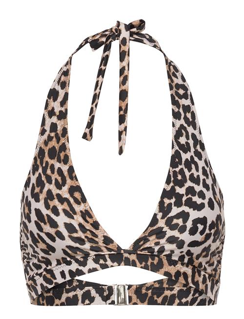 GANNI | Recycled Core Printed Halterneck Bikini Top | 34