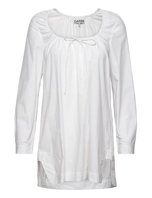 GANNI | Cotton Poplin Square-Neck Mini Dress | 34