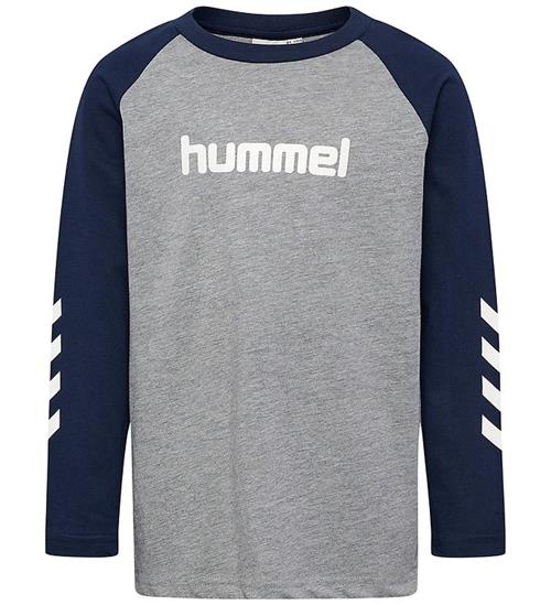Hummel Bluse - hmlJR LOGO - Grey Melange/Dress Blues