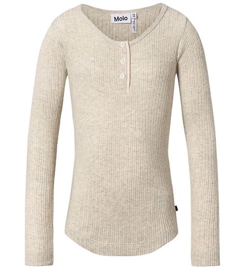 Molo Bluse - Rib - Ruby - Oatmeal Melange