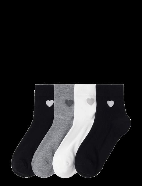 Lindex | Sock High Ankle 4P Placed Hear | 39/41
