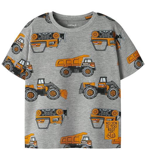 Name It T-shirt - Tonka - NmmJimmy - Gråmeleret m. Print