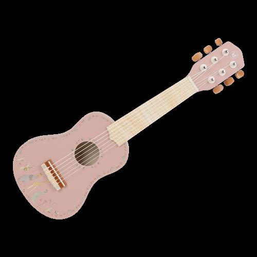 Little Dutch Safari Friends Guitar Af Træ Pink  Pink One Size  Lyserød  One Size  Piger