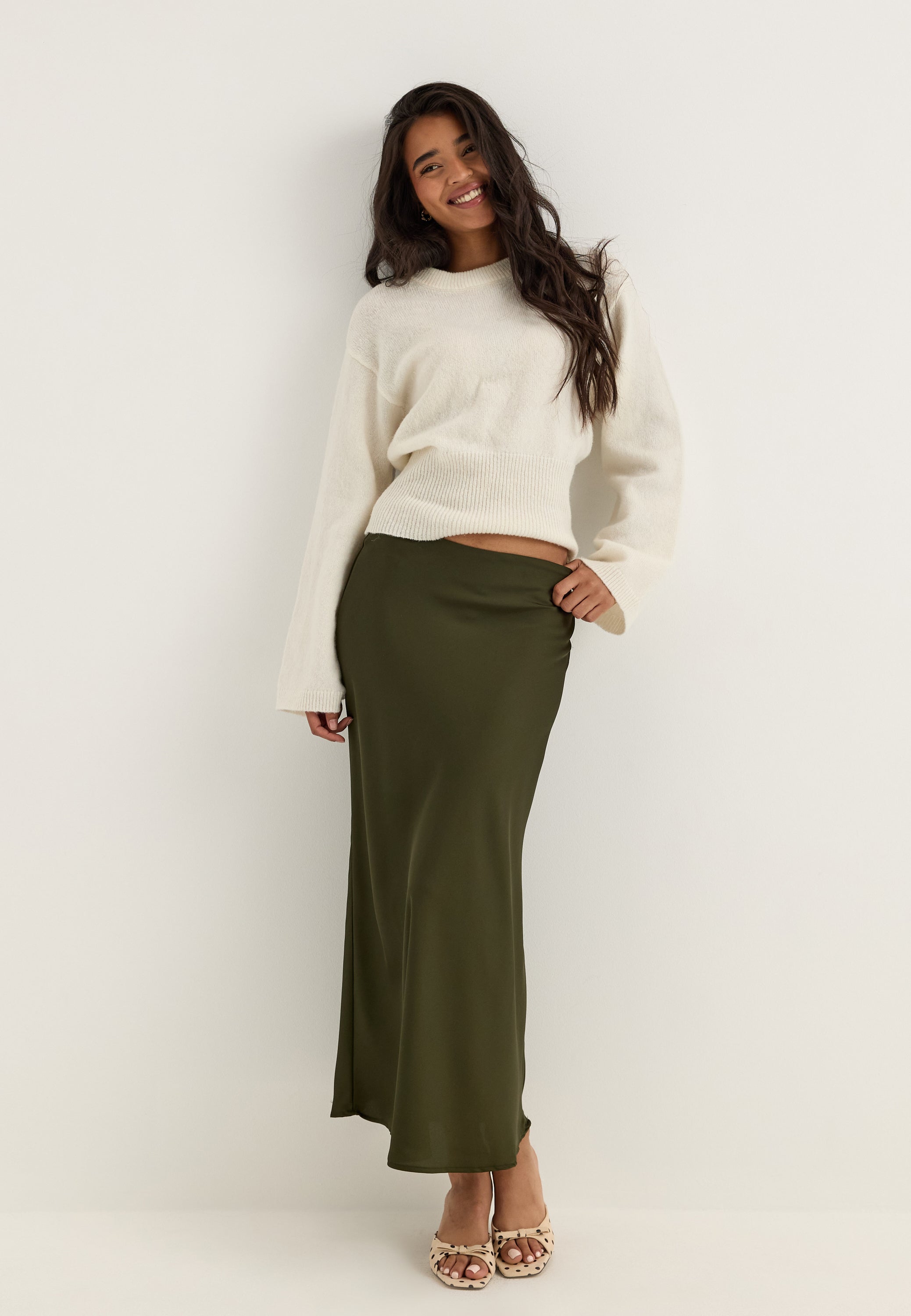VILA Viellette Hw Midi Skirt