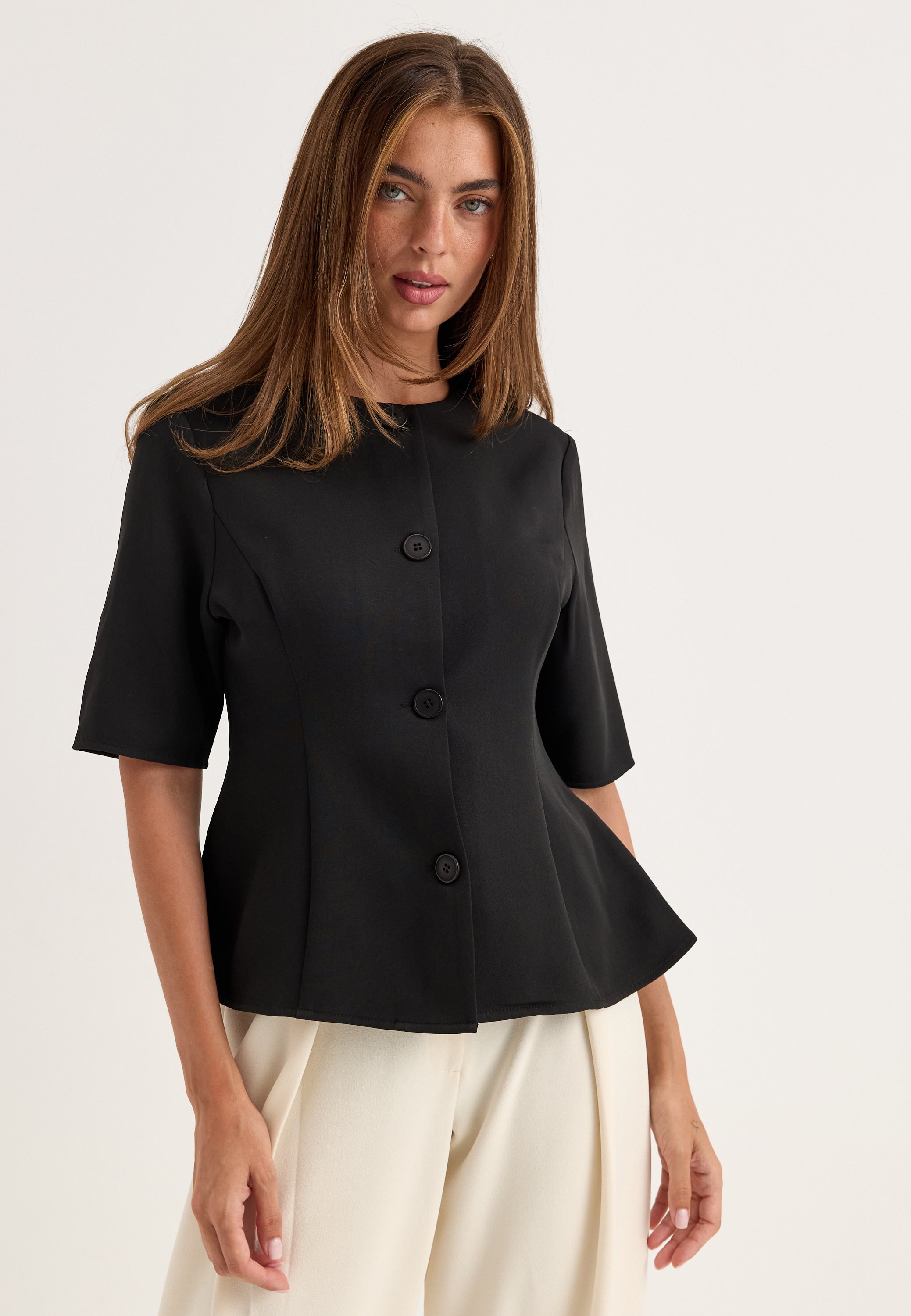 BUBBLEROOM Suit Button Blouse