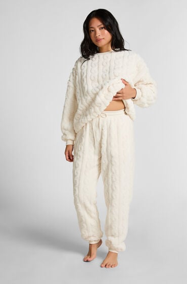 Hunkemöller Jogger kabelfleece Hvid