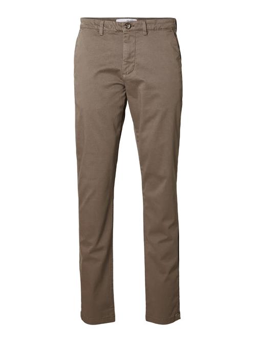 SELECTED Lærredsbukser 'New Miles'  brun / choko