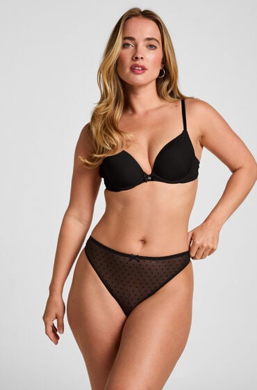 Hunkemöller Highleg Thong Frankie Sort