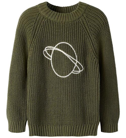 Lil Atelier Bluse - NmmEmlen - Strik - Winter Moss m. Planet