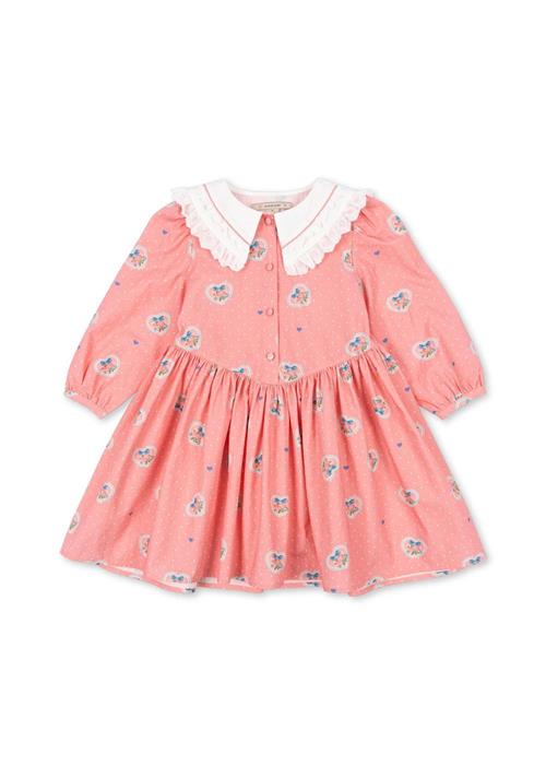Konges Sløjd GOTS Coeur Kjole Med Krave Cher Coeur Rose  Cher Coeur Rose 3 Y  Lyserød  3 år  Piger
