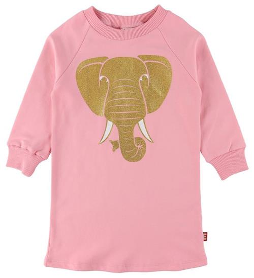 DYR Kjole - Furry - Pastel Pink m. Elefant