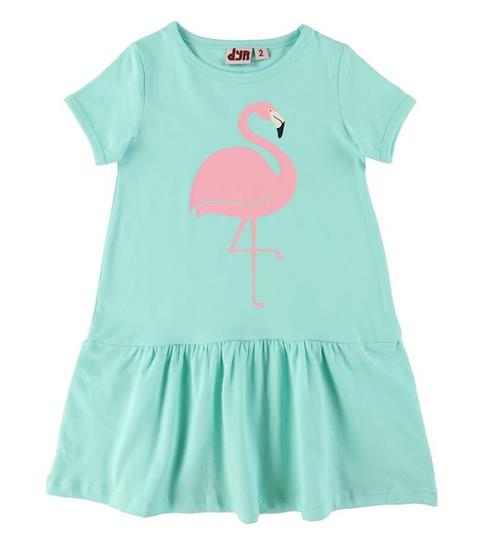 DYR Kjole - Zanzi - Fresh Mint m. Flamingo