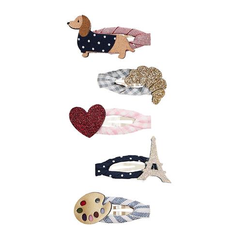 Mimi & Lula Mini Paris Mon Cheri 5 Hårklemmer Multi  Multi-3-8  years  Lyserød  3-8 år  Piger