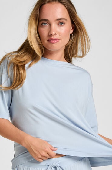 Hunkemöller Pyjamas Top Jersey Korte Ærmer Blå