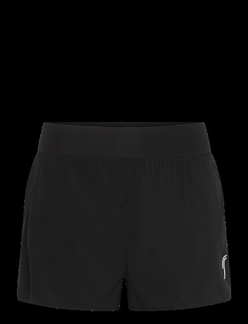 RS Sports | Women's Performance Court Shorts - 2 In 1 With Ball Pockets (Black/White,S,St) | L