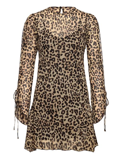 Mango | Flared-Sleeved Leopard-Print Dress | M