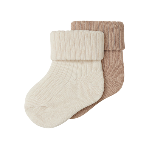 NAME IT 2-Pak Strømper Nugat Antique White Sesame