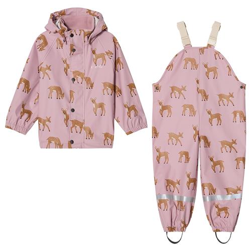Kuling San Marino Uforet Regnsæt Pink Deer  Pink Deer-86/92 cm  Lyserød  86/92 cm  Drenge, Piger