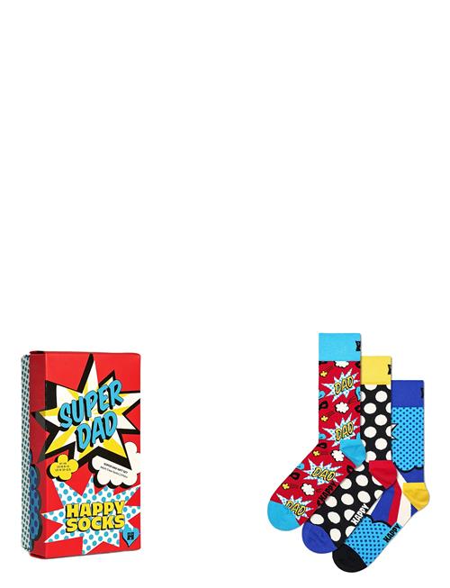 Happy Socks | 3-Pack Super Dad Socks Gift Set | 41-46