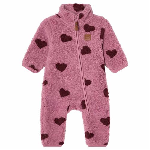 Kuling Austin Pile Fleece-overtræksdragt Hearts  86 cm  Lilla  86 cm  Drenge, Piger