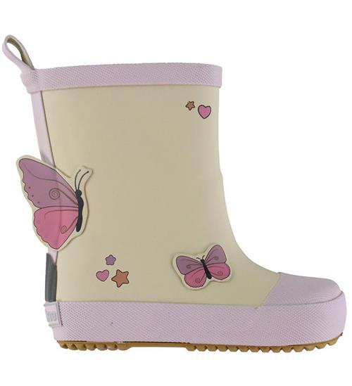 Mikk-Line Gummistøvler - Barfod - Wellies Butterfly - Oyster Gra