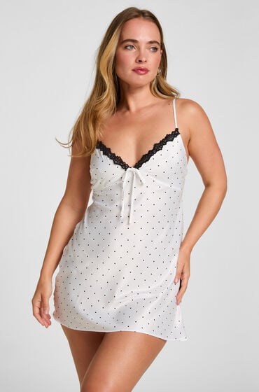 Hunkemöller Slipdress Dolly Prikker Hvid