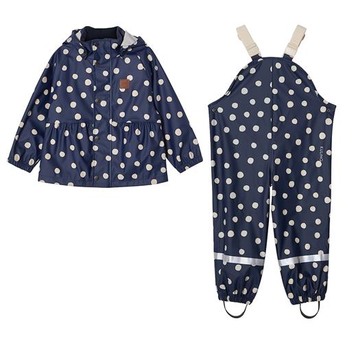 Kuling Toulouse Uforet Regnsæt Navy Polka Dots  Navy Polka Dots-86/92 cm  Marineblå  86/92 cm  Piger