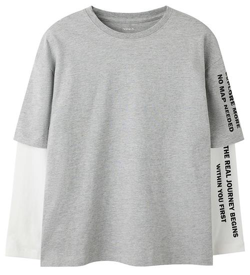 Name It Bluse - NkmLauge - Grey Melange