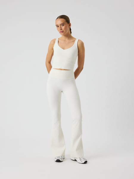Björn Borg Studio Ribbed Flare Tights Regular Hvid, XL