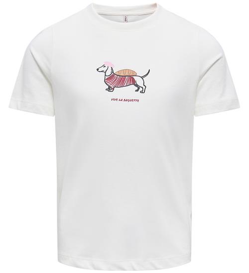 Kids Only T-shirt -KogLila - Cloud Dancer/Dog
