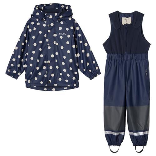 Kuling Ottawa Foret Regnsæt Navy Polka Dots  Navy Polka Dots-74/80 cm  Marineblå  74/80 cm  Drenge, Piger