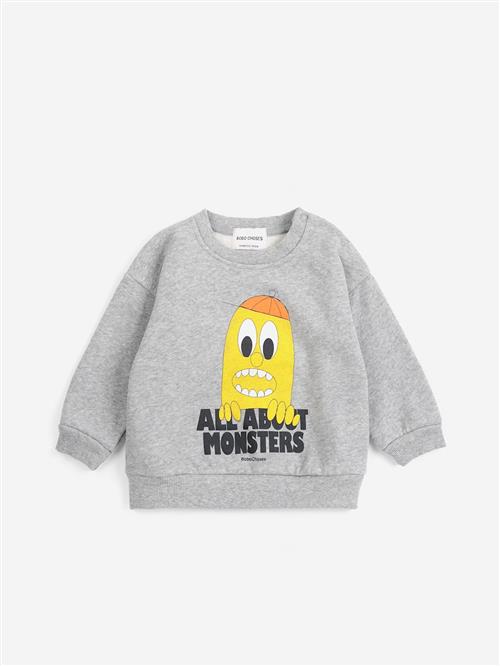 Bobo Choses Bigtooth Lemon Sweatshirt Light Heather Grey  Light Heather Grey 6 Months  Grå  6 måneder  Drenge, Piger