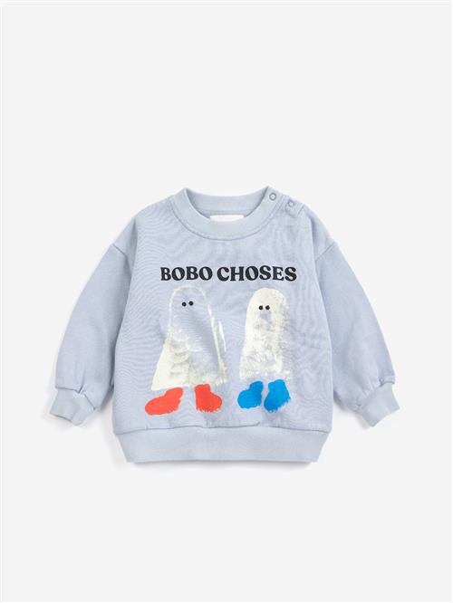 Bobo Choses Booty Ghosts Sweatshirt Light Blue  Light Blue 6 Months  Blå  6 måneder  Drenge, Piger