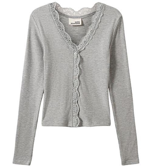 Sofie Schnoor Cardigan - Rib - Viskose - AnyiaSY - Grey Melange