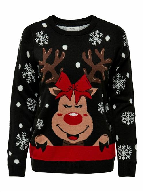 JDY Pullover 'JDYLUCIA'  brun / rød / sort / hvid