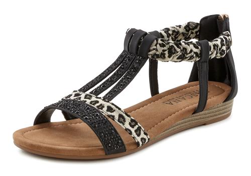 LASCANA Sandaler  creme / mokka / sort