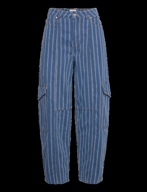 GANNI | Light Stripe Denim Cargo Pants | 28