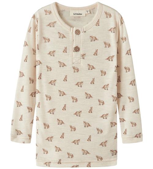 Lil Atelier Bluse - Uld/Modal - Slim - NmmNalu - Turtledove/Fox