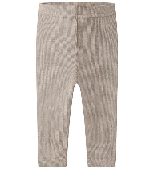 Lil Atelier Leggings - Rib - Uld/modal - NbnNalu - Feather Gray