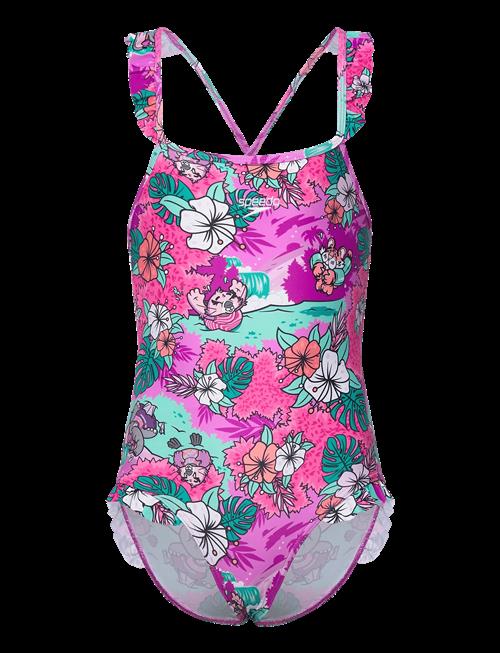Speedo | Girls Learn To Swim Printed Frill Thinstrap | 6-9