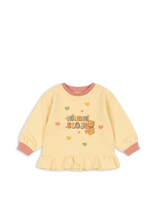 Konges Sløjd Spotty Sweatshirt Med Flæser Banana Crepe  Banana Crepe-9M  Gul  9 måneder  Piger
