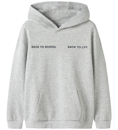 Name It Hættetrøje - NkmLeland - Light Grey Melange