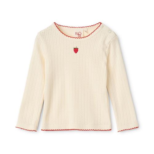 Flöss Flora Pointelle-bluse Gentle Cream  Gentle Cream 122 cm  Creme  122 cm  Piger
