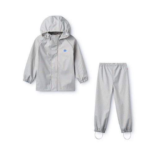 Flöss Dew Regntøjssæt Light Blue Gingham  Light Blue Gingham 5-6 Y  Blå  5-6 år  Drenge
